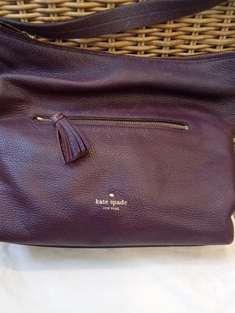 kate spade Plum Pebbled Leather Shoulder Bag
